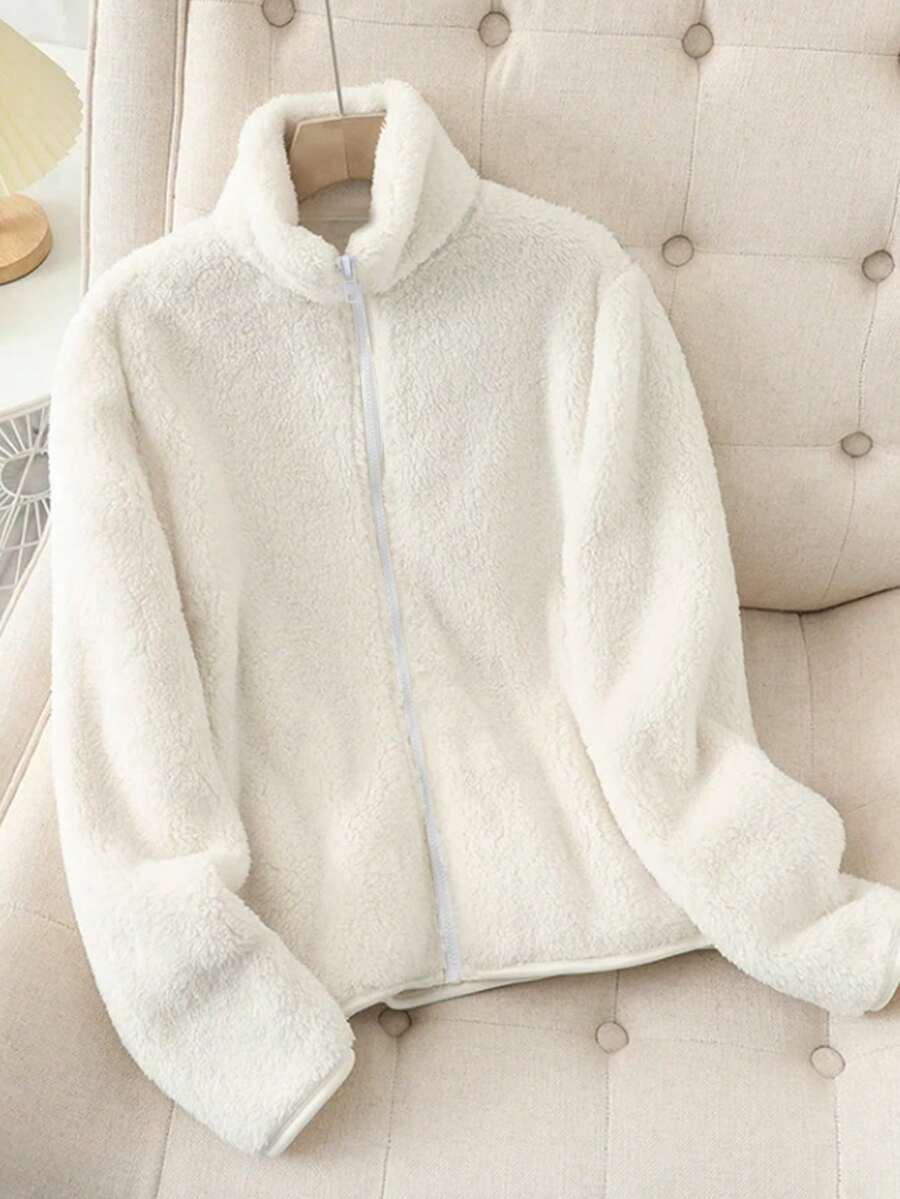 KREMOWA BLUZA ZAMEK