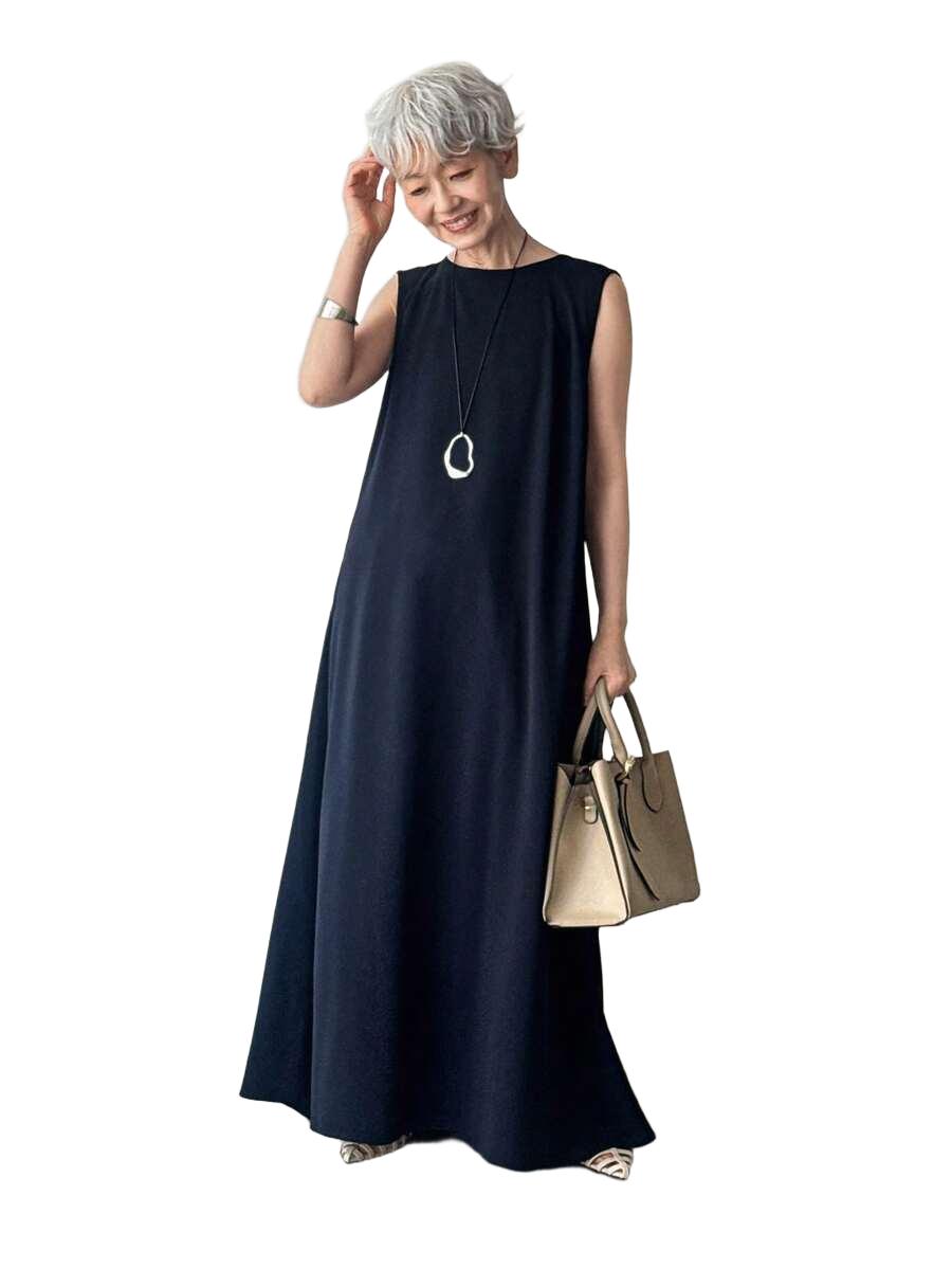 ELEGANCKA MAXI SUKIENKA WIECZOROWA Z PROSTYM DEKOLTEM 