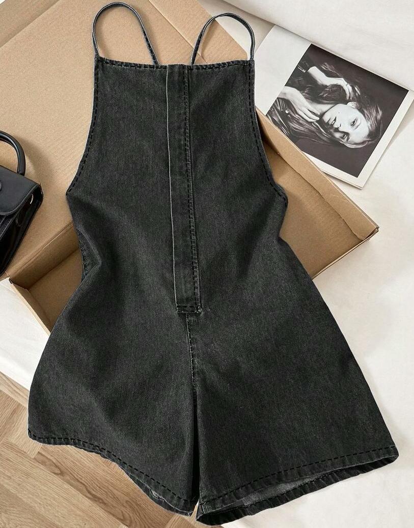 CZARNY KOMBINEZON JEANS