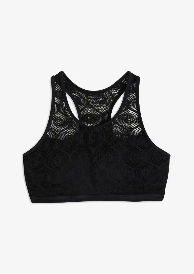 czarna góra od bikini siateczka 