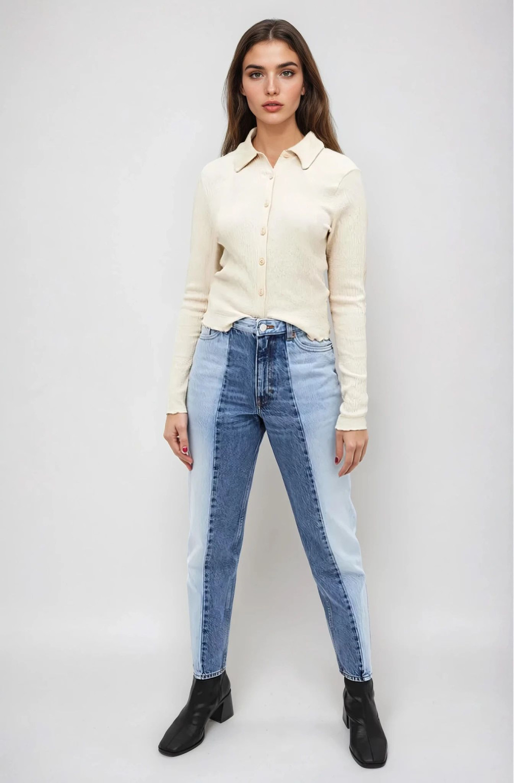 NIEBIESKIE SPODNIE KONTRAST JEANS