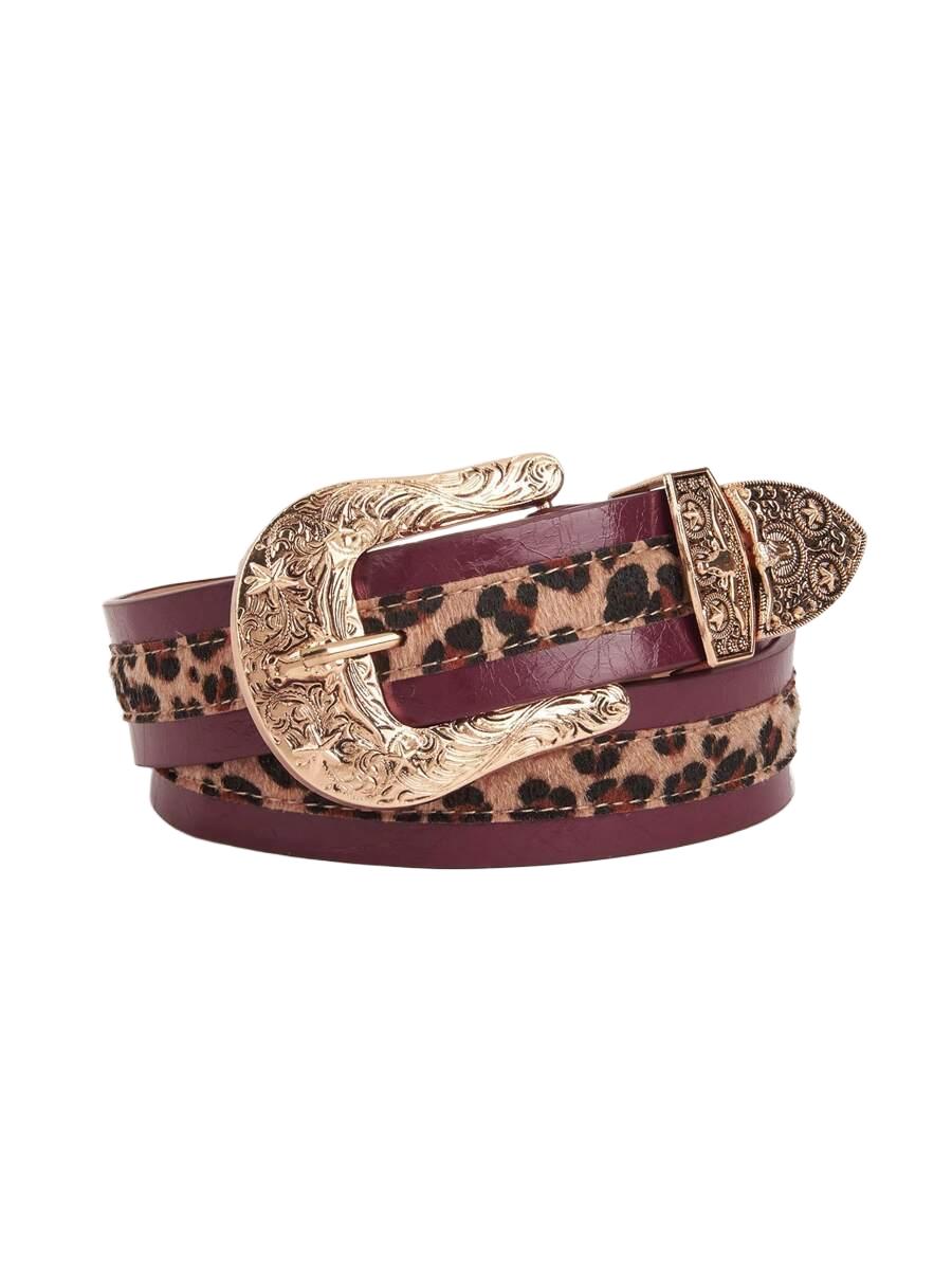 PASEK KLAMRA leopard print