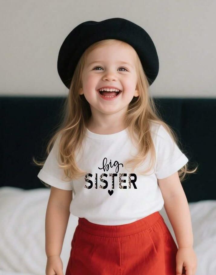 biały t-shirt napis big sister