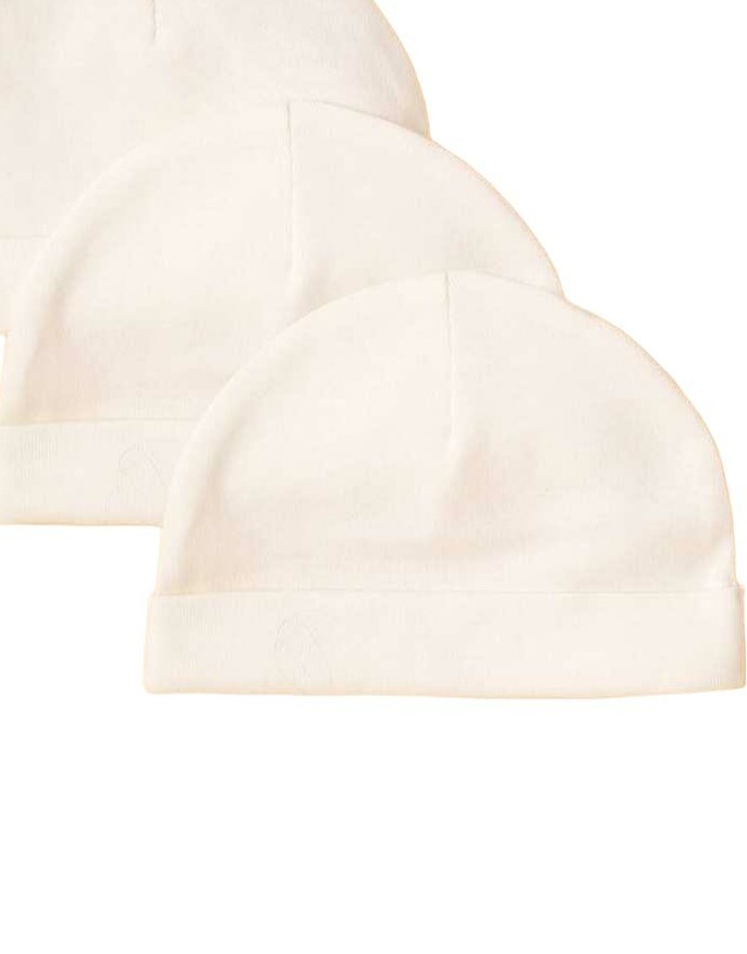 biała czapeczka niemowlęca 2-pack