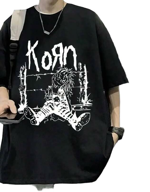 czarny t-shirt nadruk