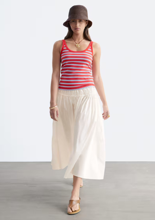 TOP NA RAMIĄCZKACH CASUAL PASKI KONTRAST
