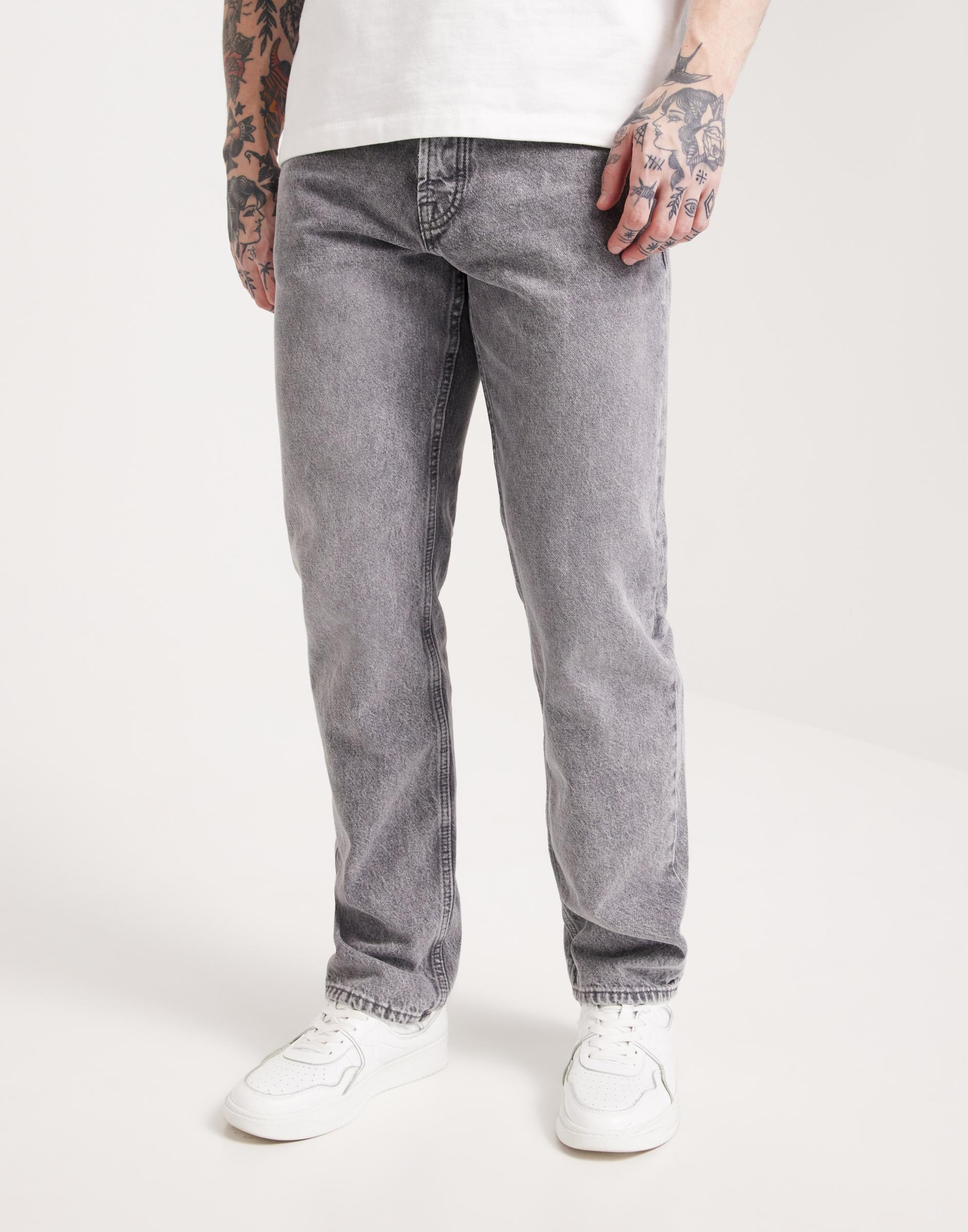 SZARE proste SPODNIE jeans