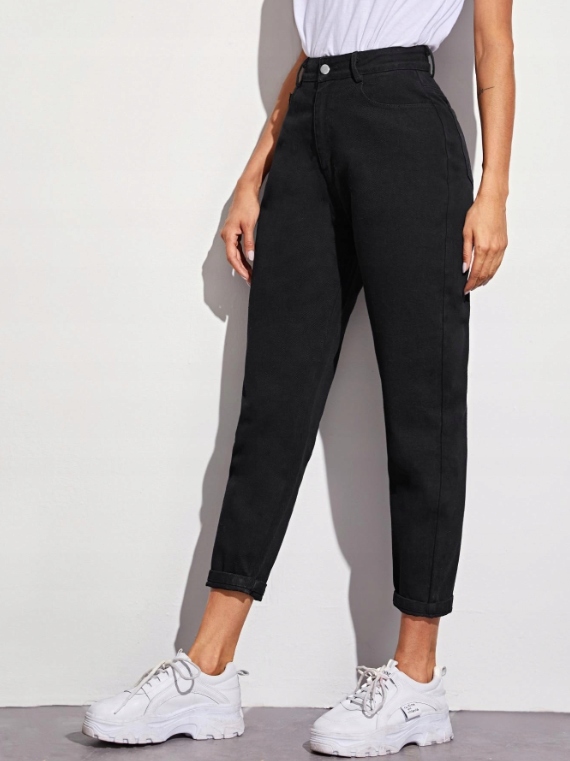 CZARNE SPODNIE JEANS