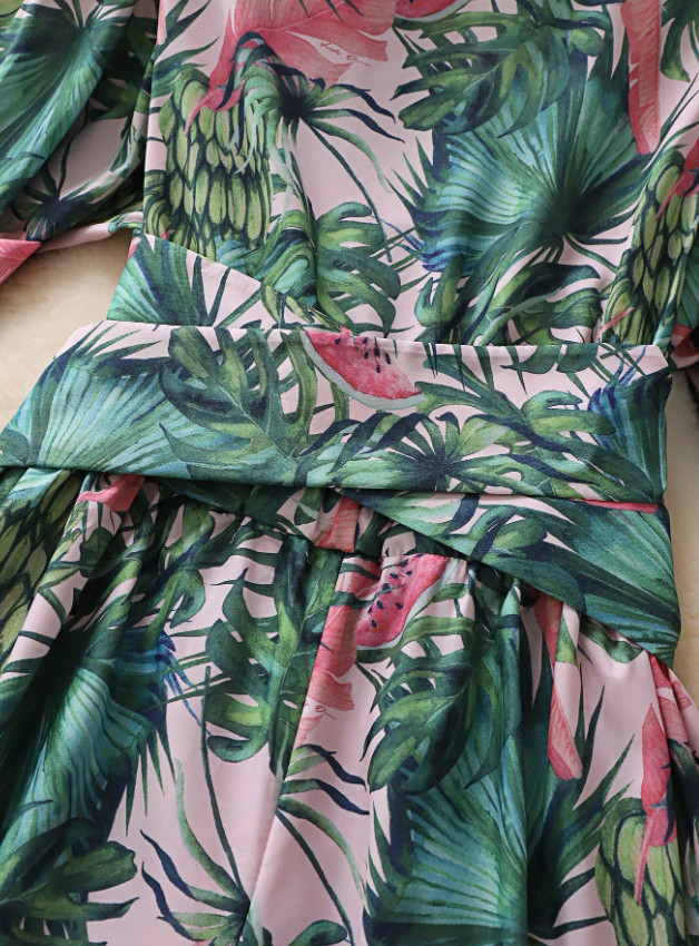 kombinezon wiązanie tropical print