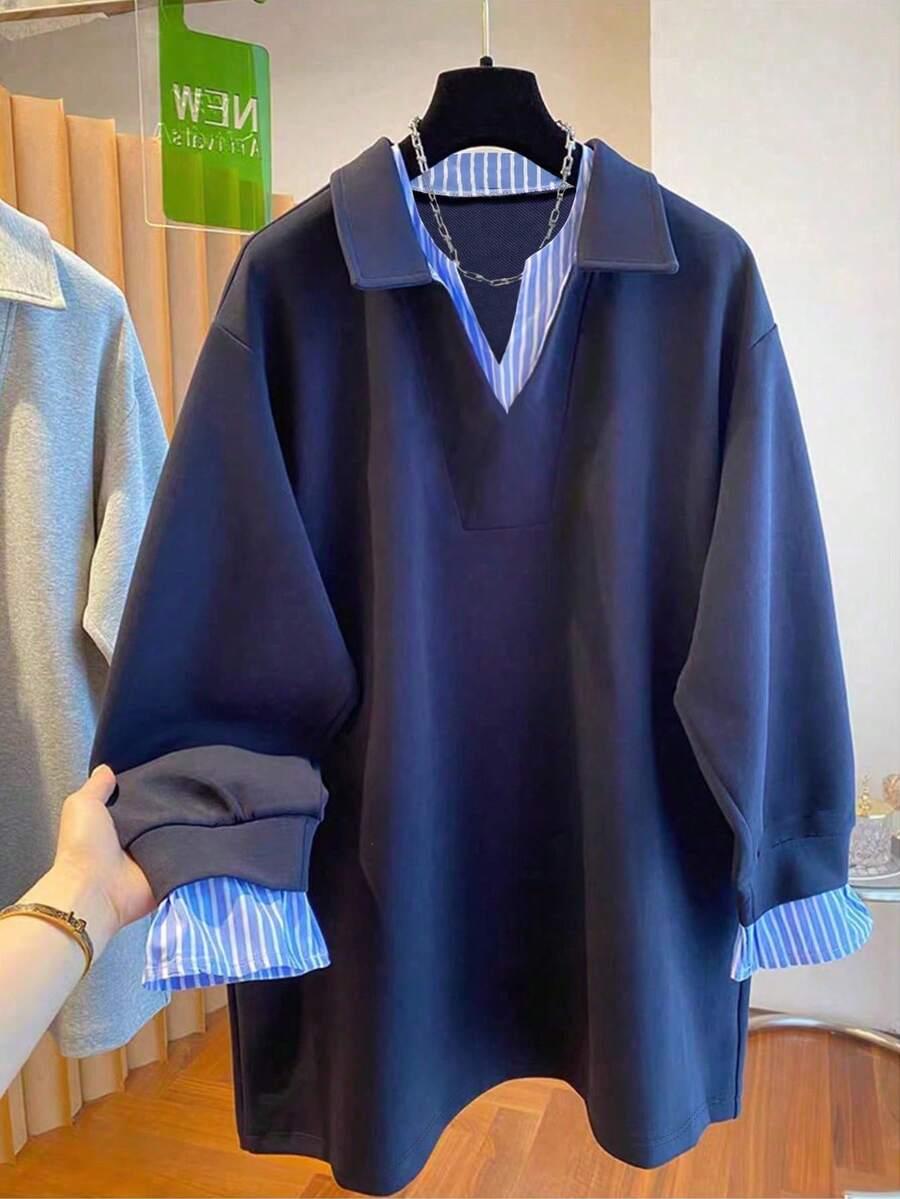 granatowa bluza oversize