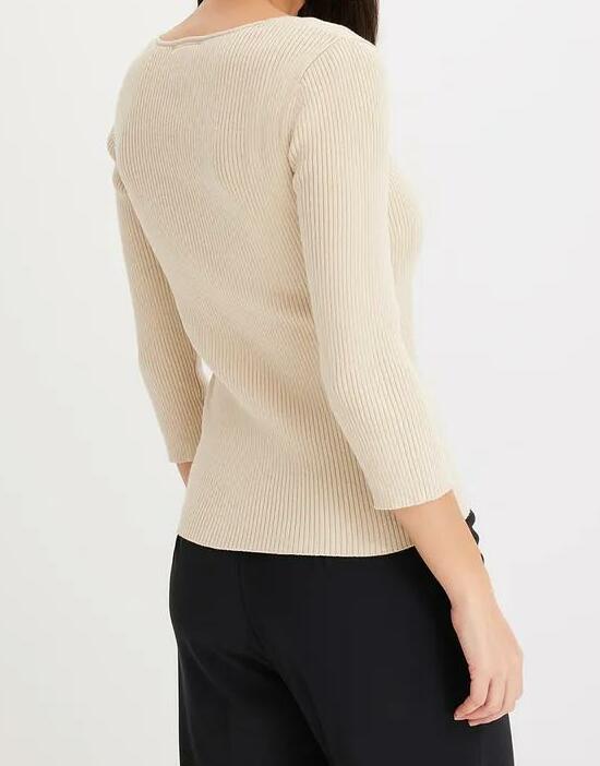 SWETER Z DZIANINY O GŁADKIM SPLOCIE
