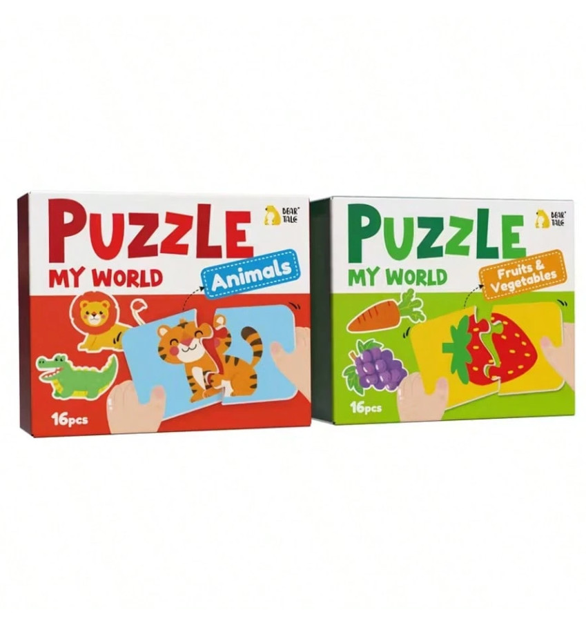 komplet puzzli owoce zwierzęta 20-pack