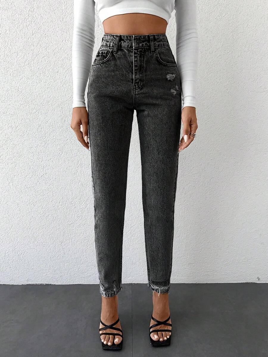 CZARNE SPODNIE JEANS