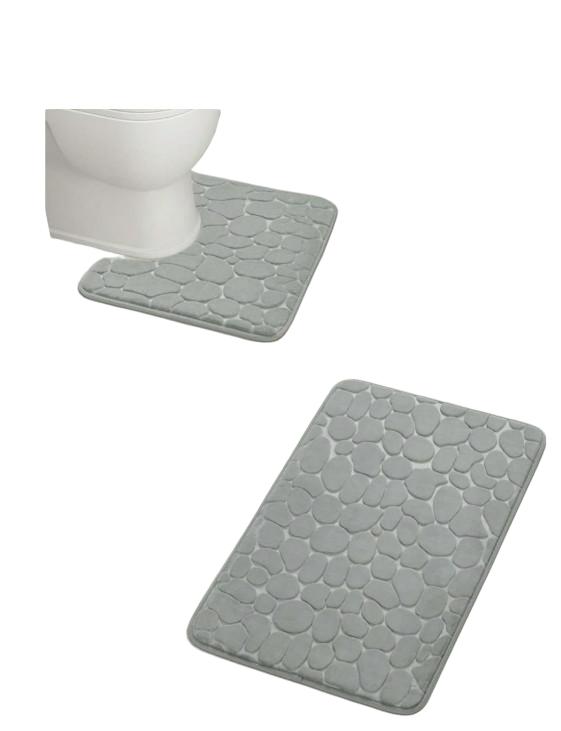 szary dywan łazienkowy 2-pack