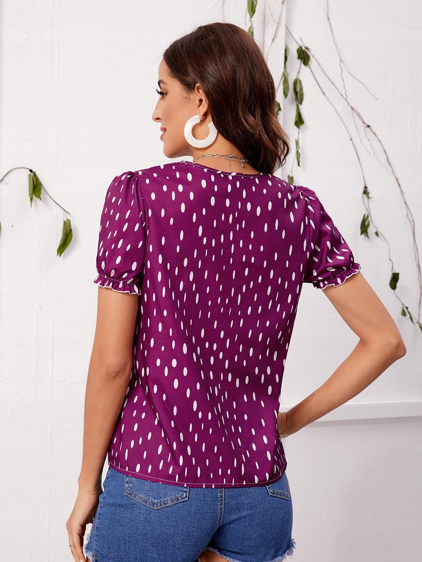fioletowa bluzka v-neck