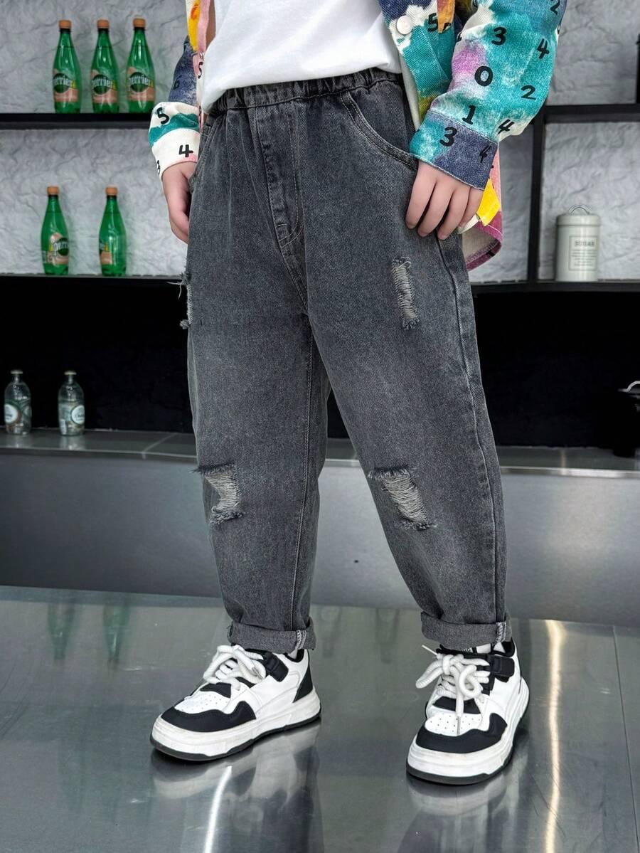 szare spodnie jeans