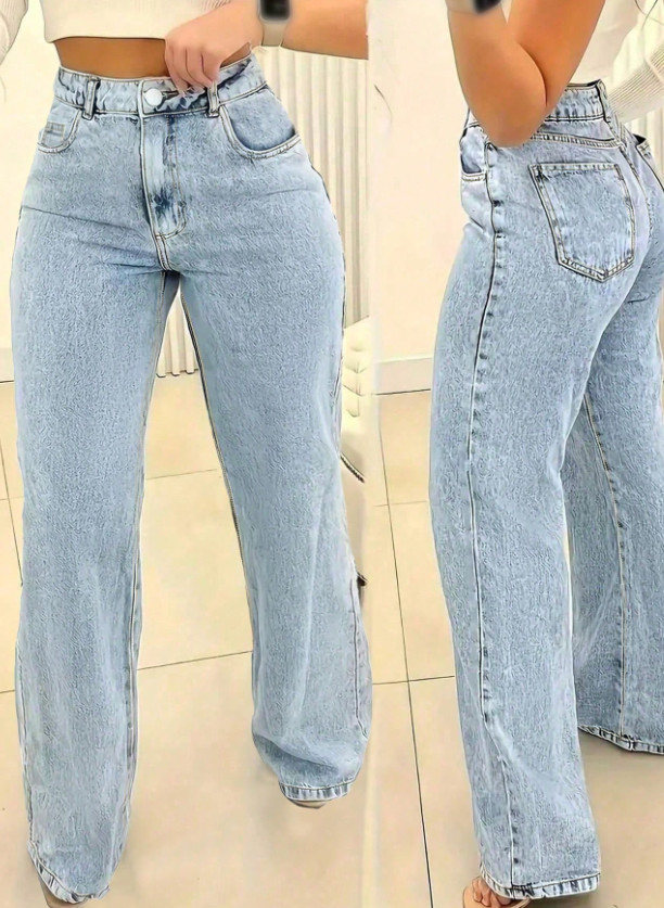 NIEBIESKIE SPODNIE JEANS WYSOKI STAN