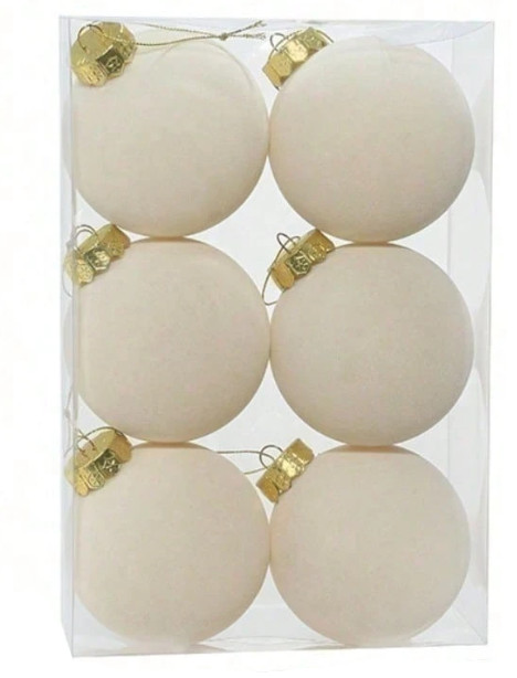 beżowe bombki 6-pack