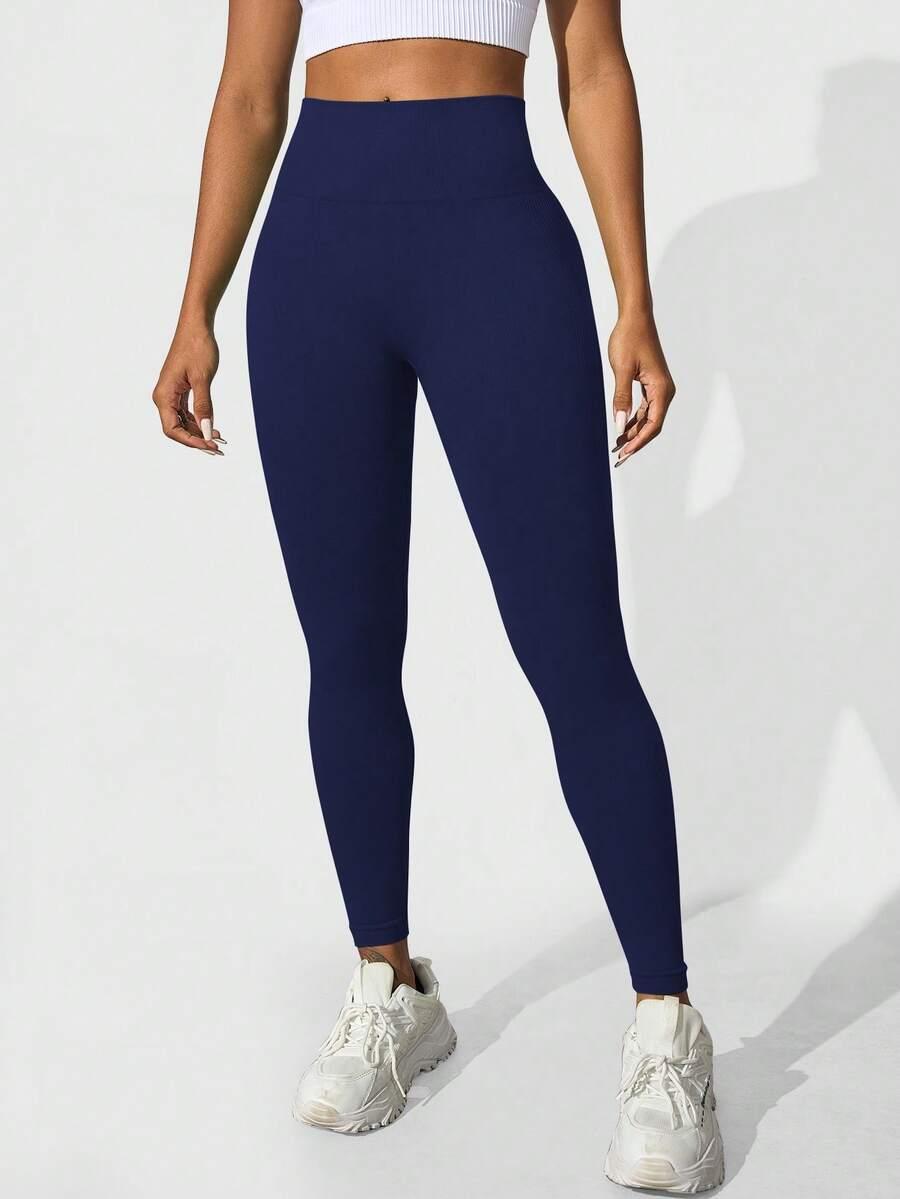 GRANATOWE LEGGINSY WYSOKI STAN