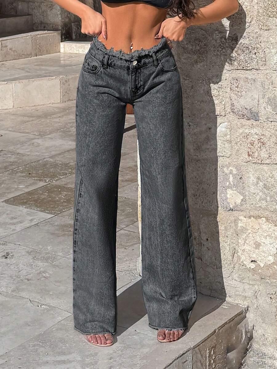 SZARE SPODNIE JEANS 