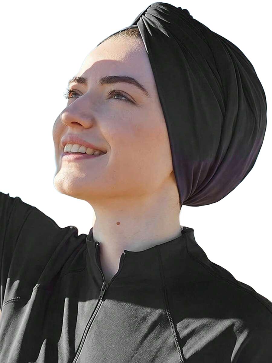 CZARNY turban na głowę