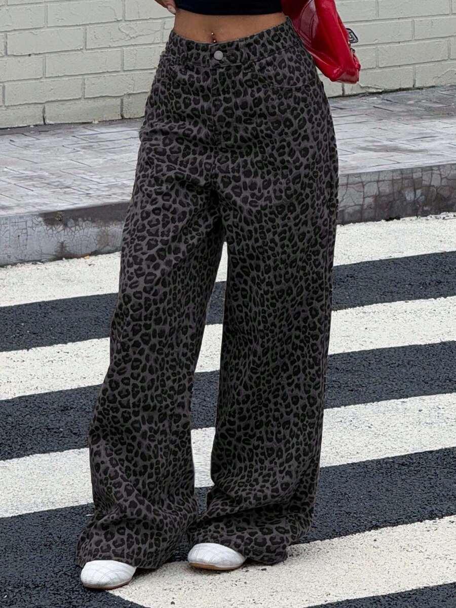SPODNIE JEANSOWE WZÓR ZWIERZĘCY