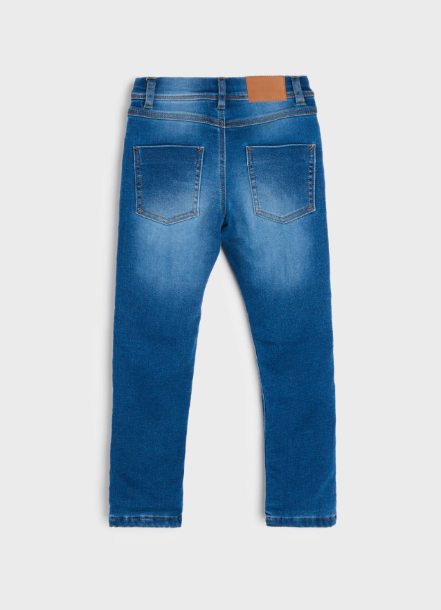 ocieplane niebieskie spodnie jeans