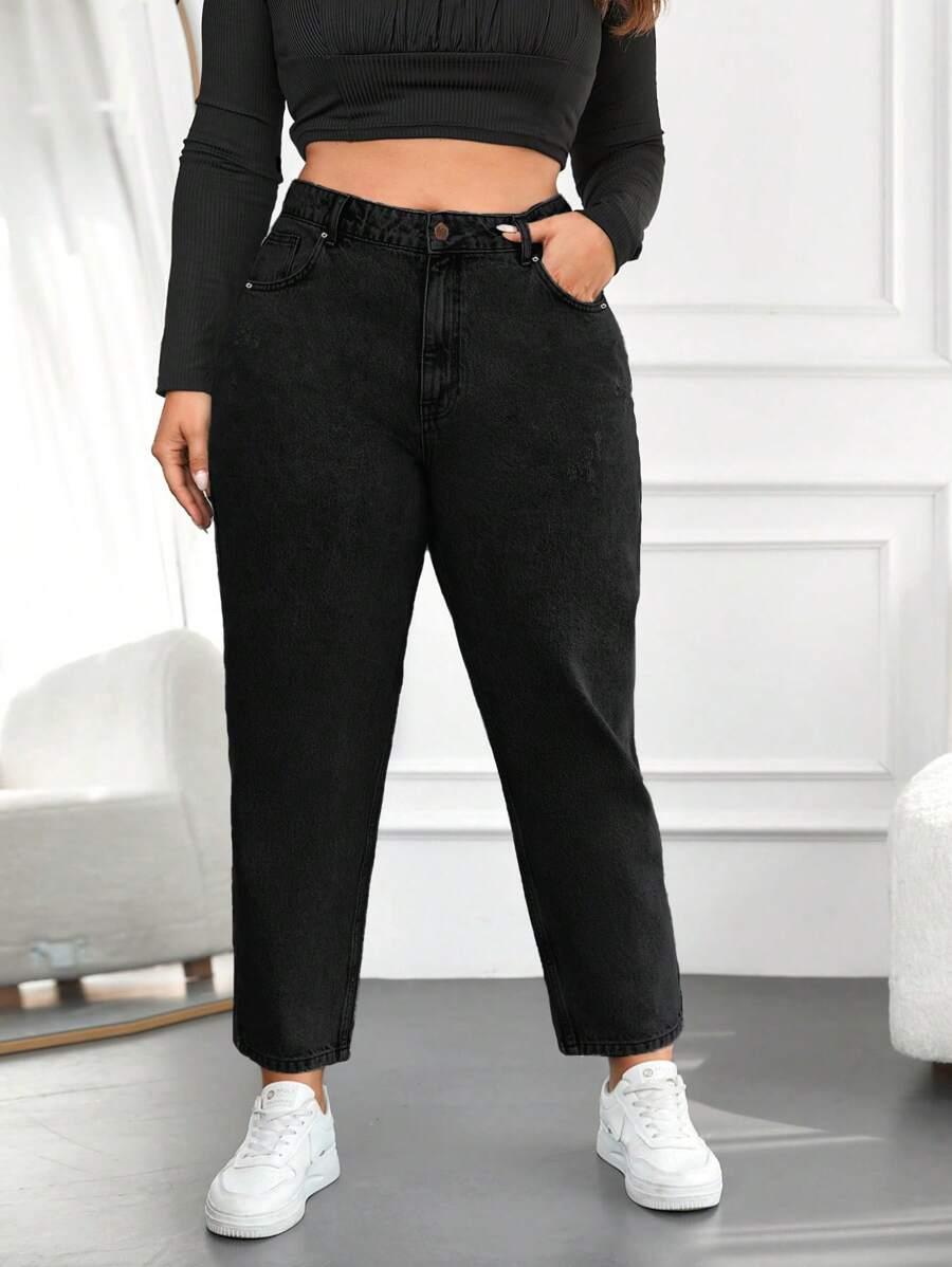 CZARNE SPODNIE JEANS 