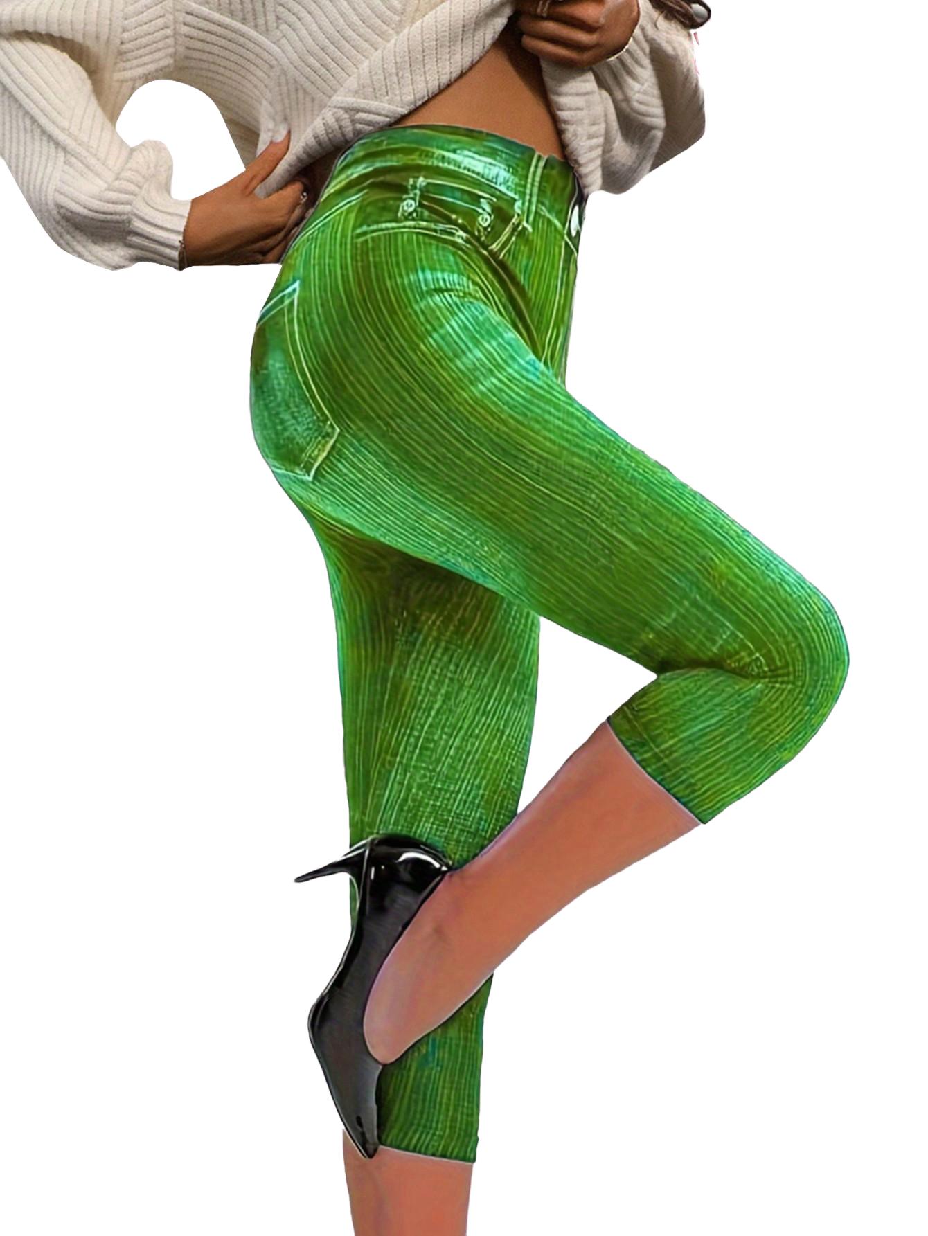 LEGGINSY DAMSKIE IMITACJA JEANSU