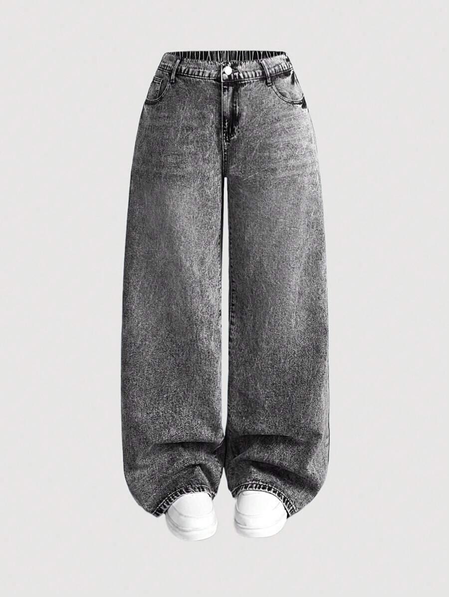 SZARE SPODNIE JEANS