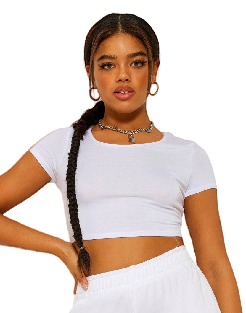 BIAŁY CROP TOP BASIC