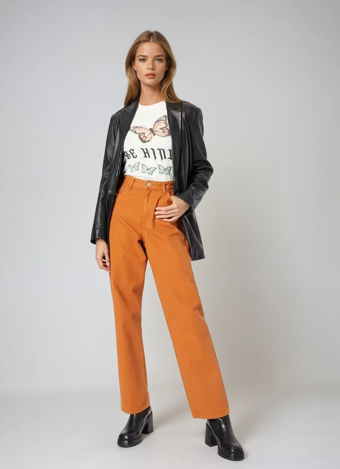 PROSTE SPODNIE JEANS WYSOKI STAN