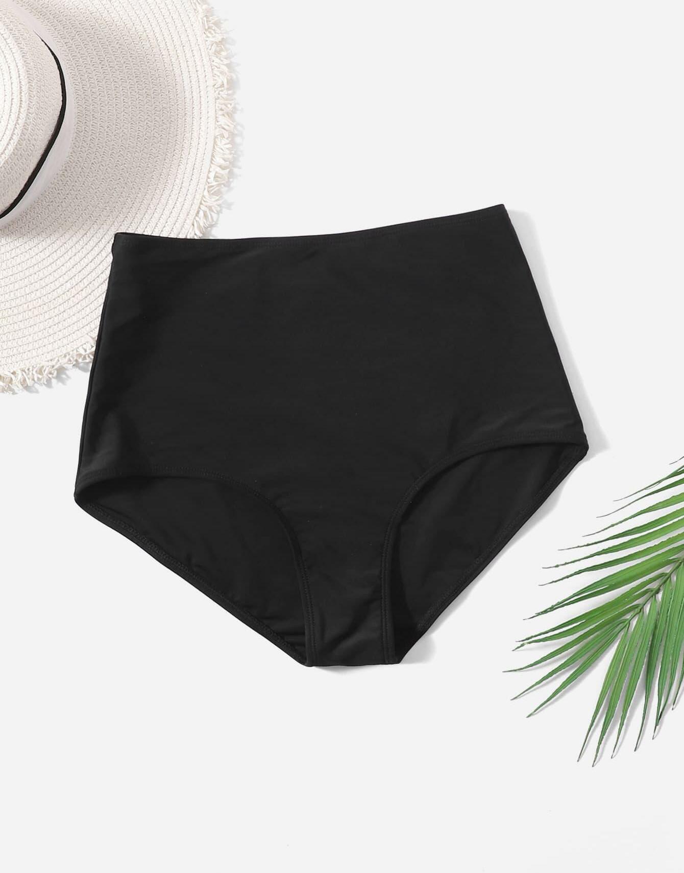 CZARNY DÓŁ OD BIKINI WYSOKI STAN