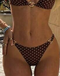 dół od bikini wzór groszki