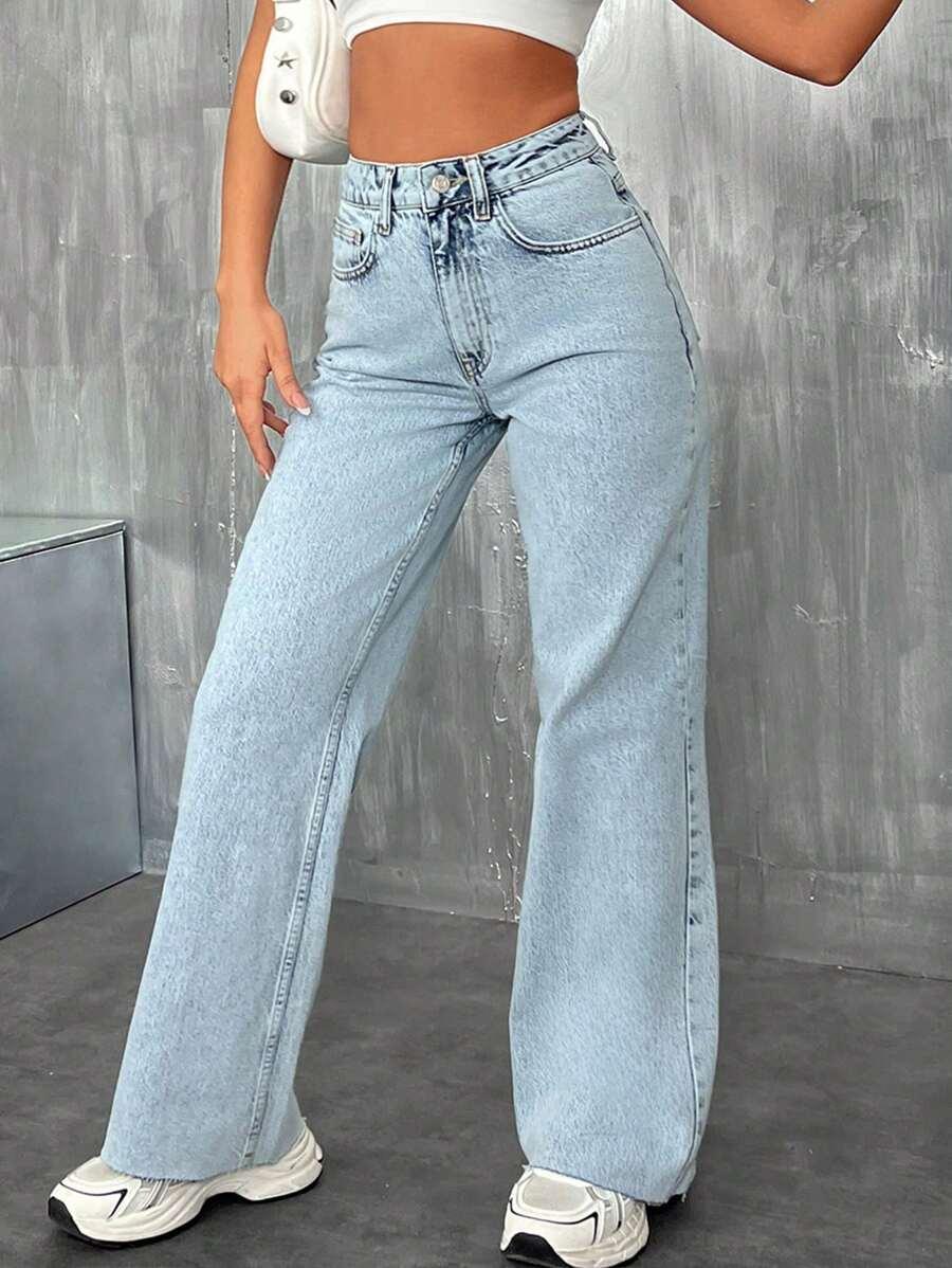 NIEBIESKIE SPODNIE JEANS WYSOKI STAN 