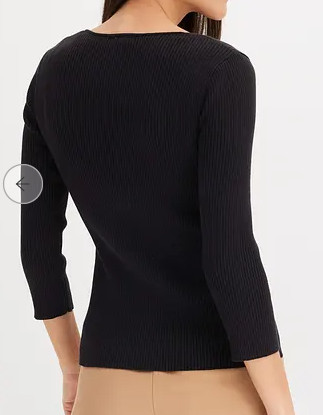 SWETER PRĄŻKOWANY CZARNY