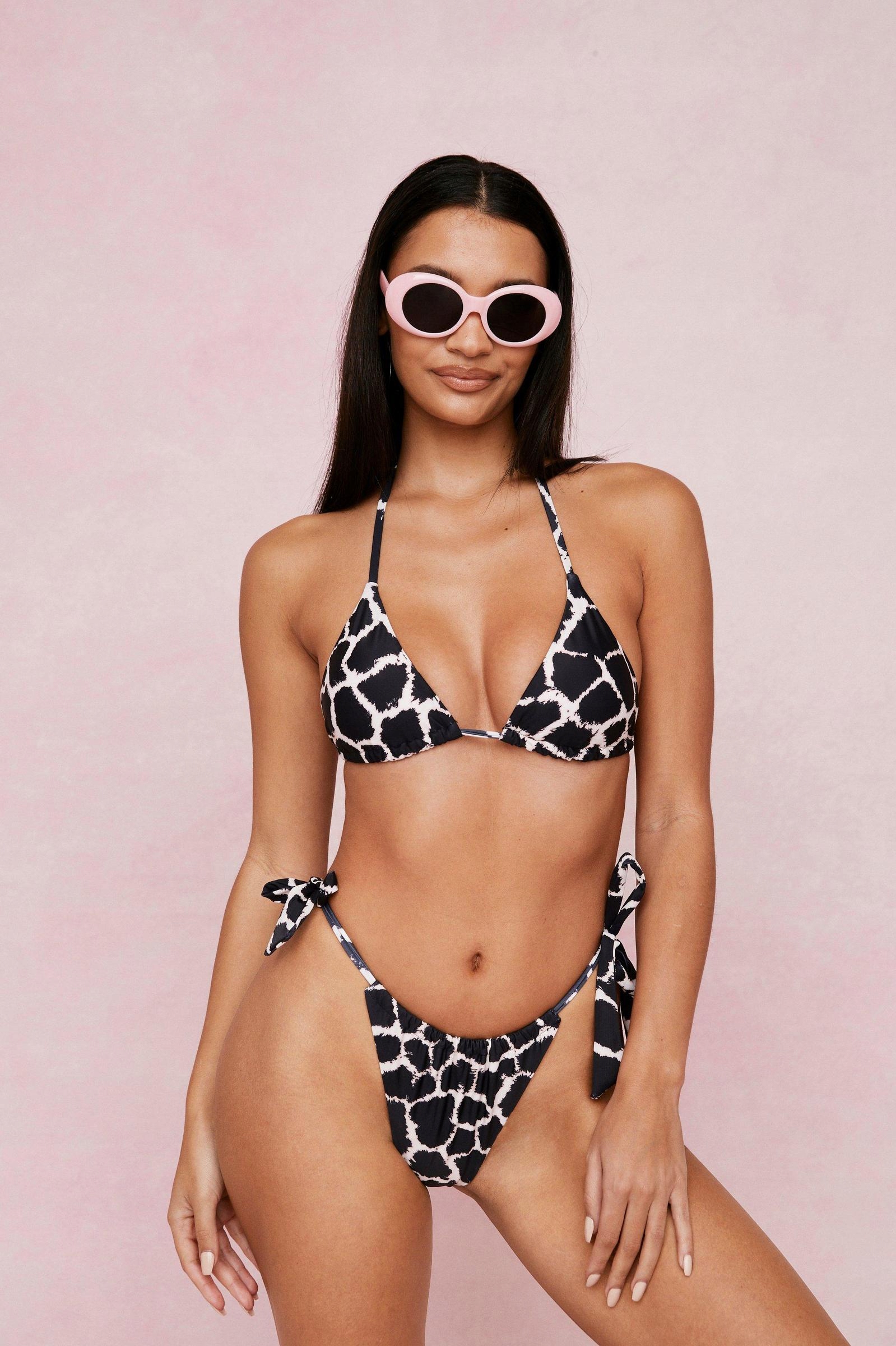  DÓŁ OD BIKINI ANIMAL PRINT WIĄZANIE 