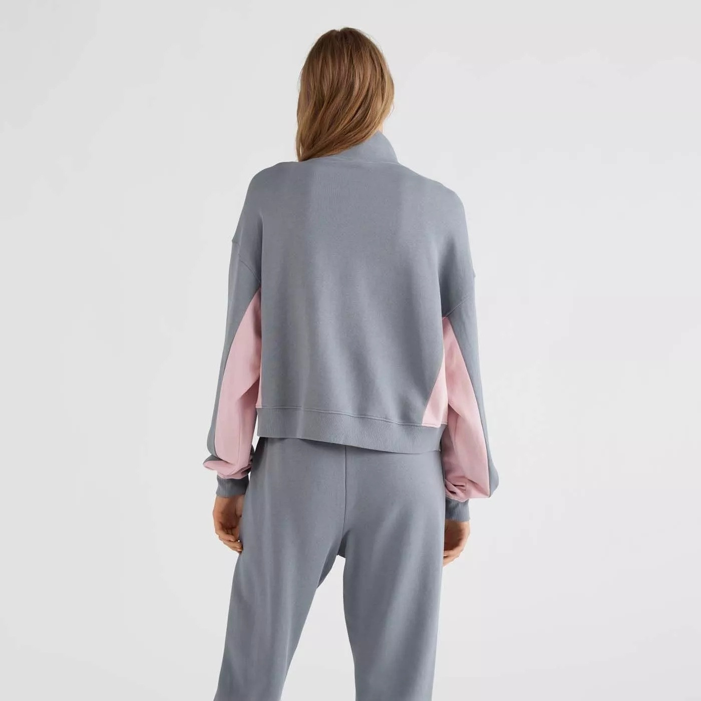 BLUZA STÓJKA ZIP WSTAWKI