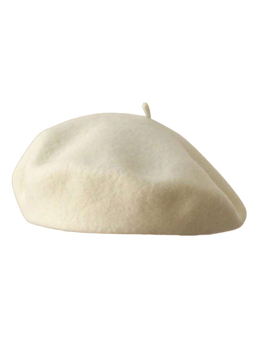 biały klasyczny beret
