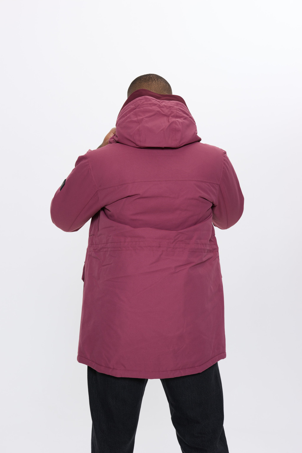 bordowa KURTKA PARKA z kapturem 2500018-13013
