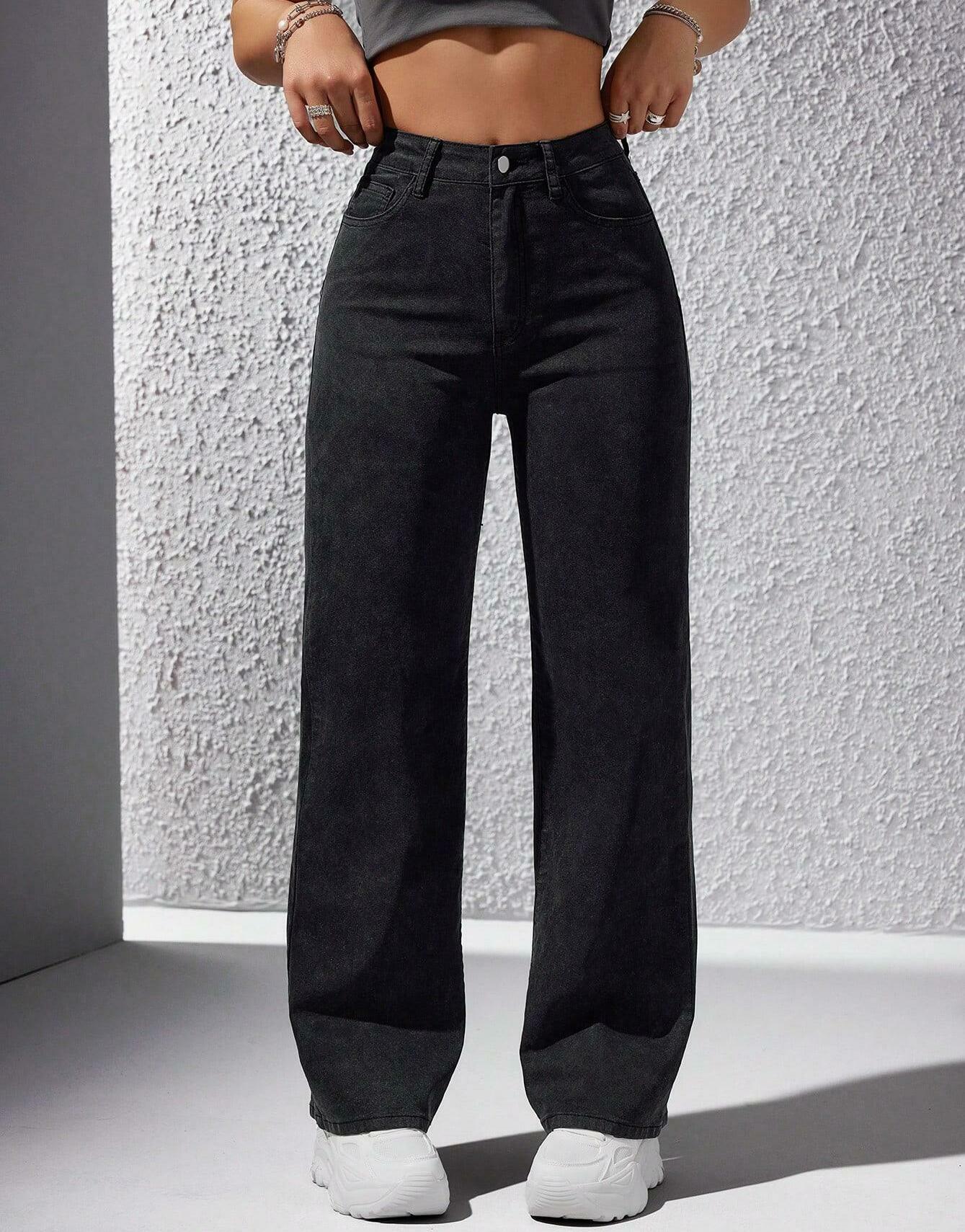 SZARE SPODNIE JEANS KIESZENIE 