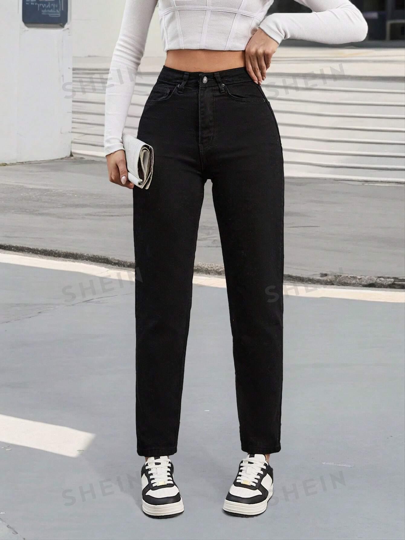 CZARNE SPODNIE JEANS