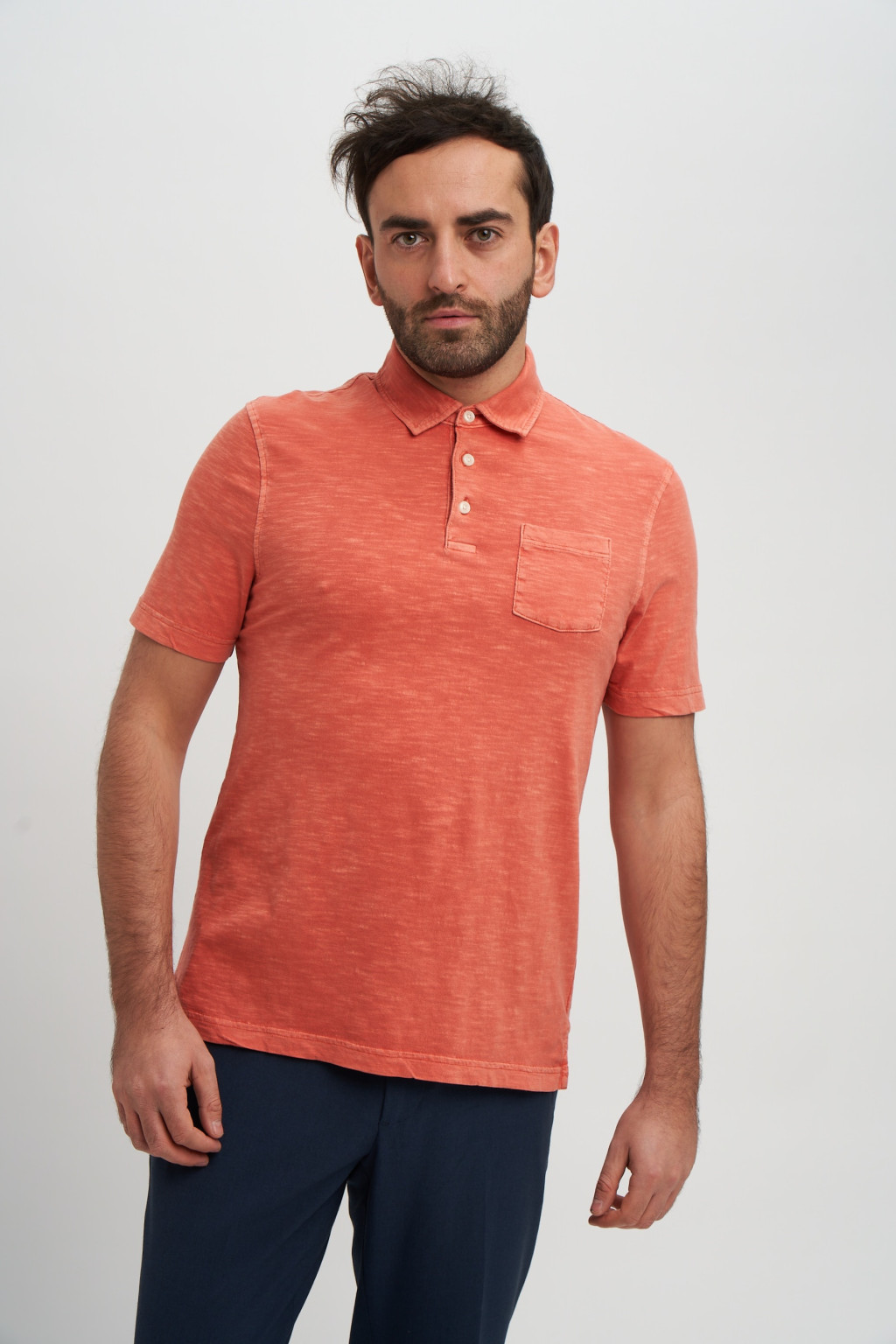 POMARAŃCZOWA KOSZULKA POLO T28-4893M-P0