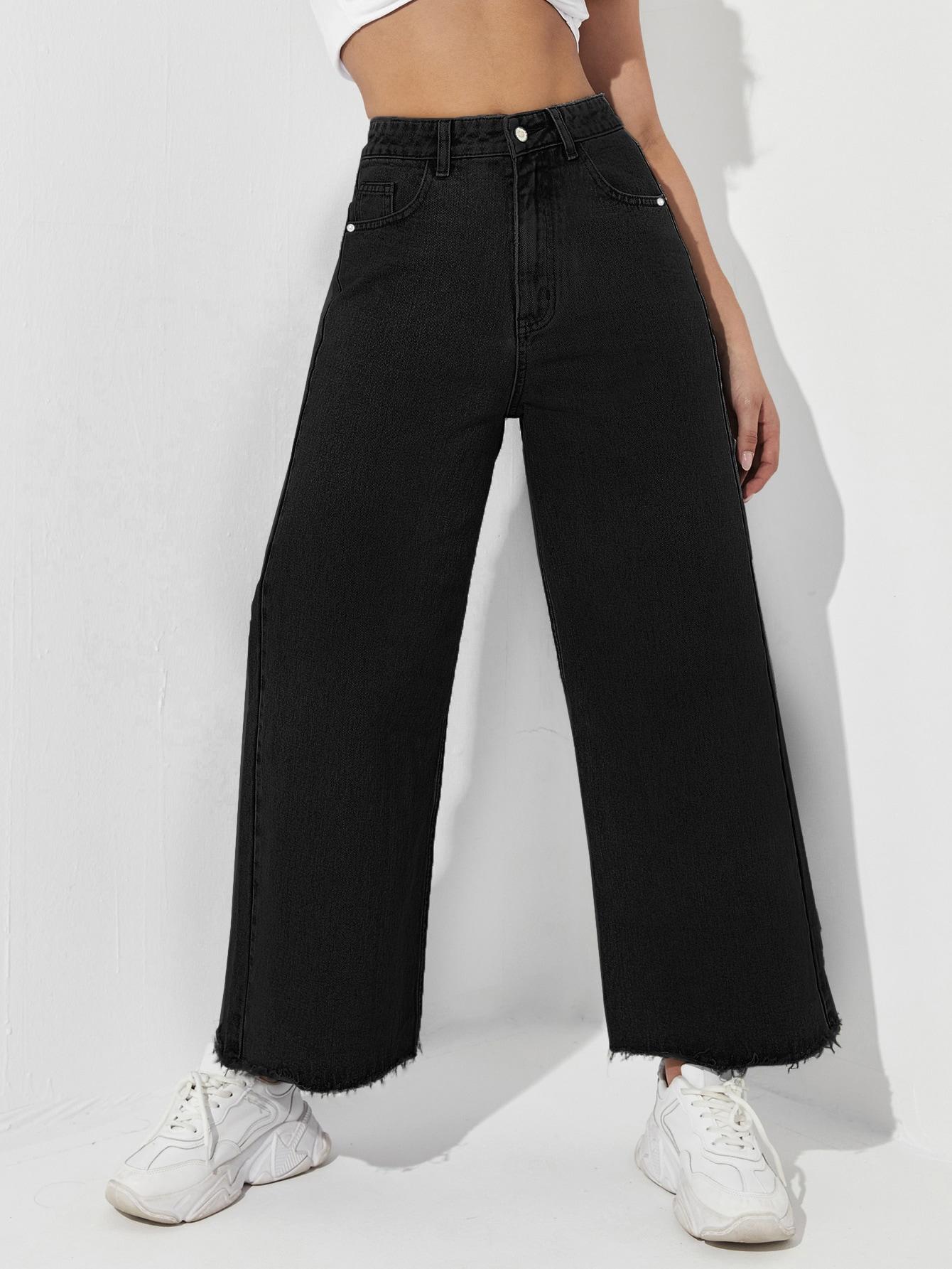 CZARNE SPODNIE JEANS ZAMEK