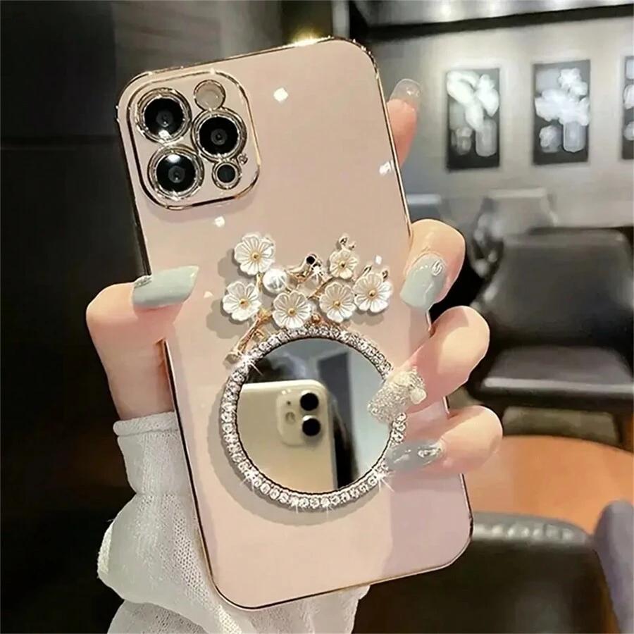 BIAŁE ETUI ZDOBIENIE KWIATY GALAXY S23+ 