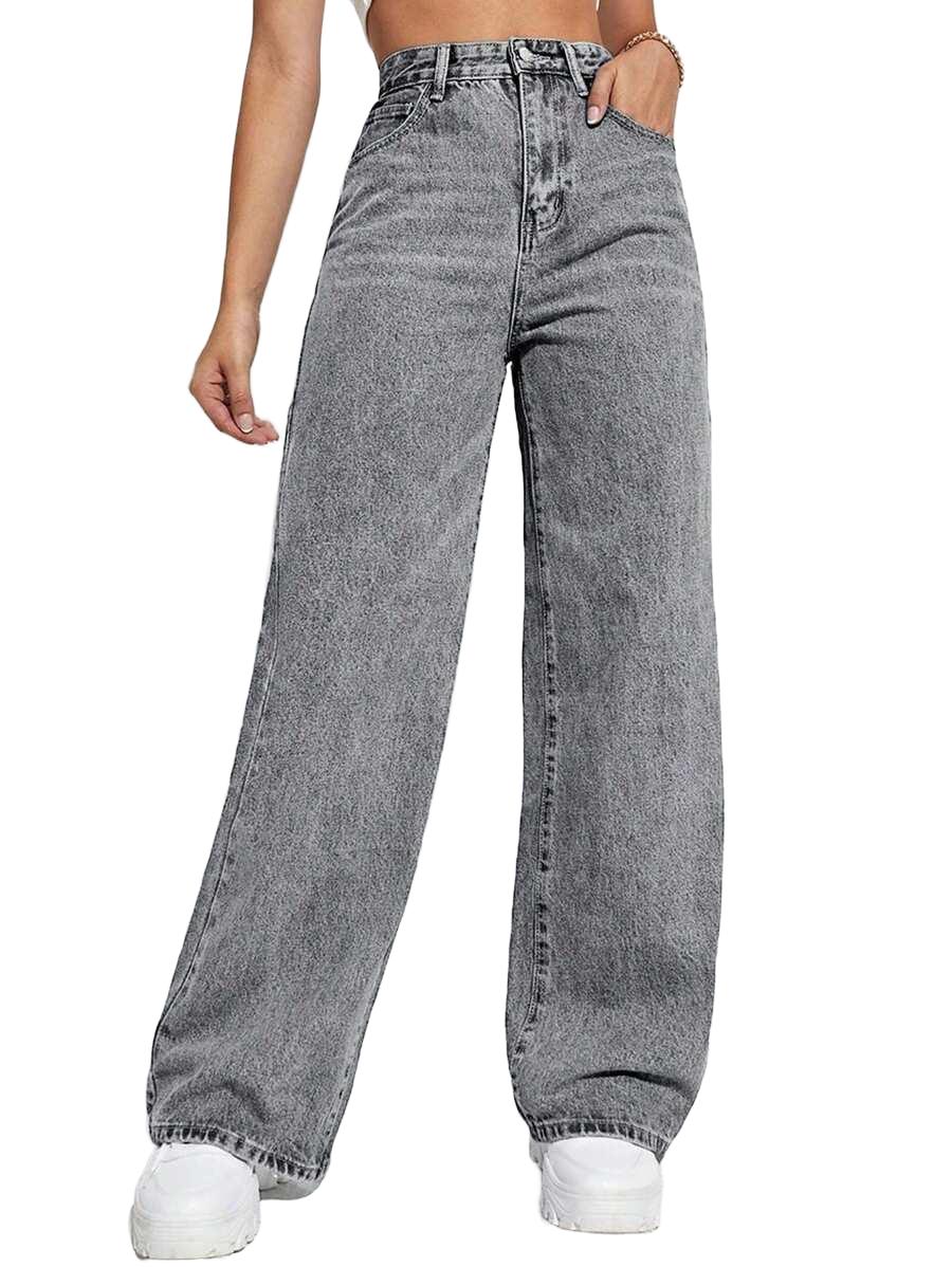 SZARE SPODNIE JEANS