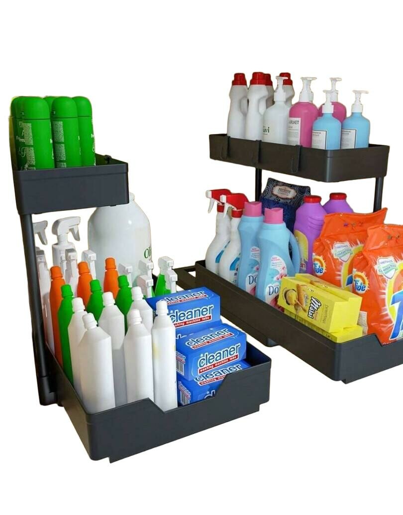 CZARNY ORGANIZER DO DETERGENTÓW