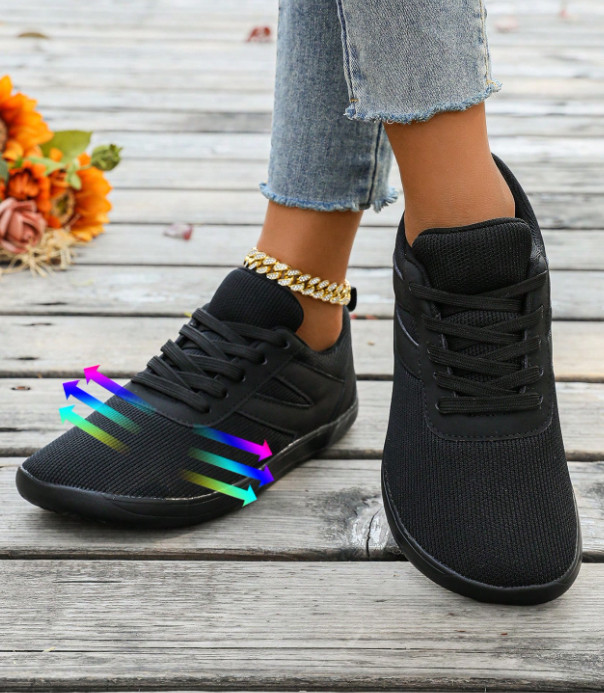 czarne BUTY SPORTOWE SZNUROWANE