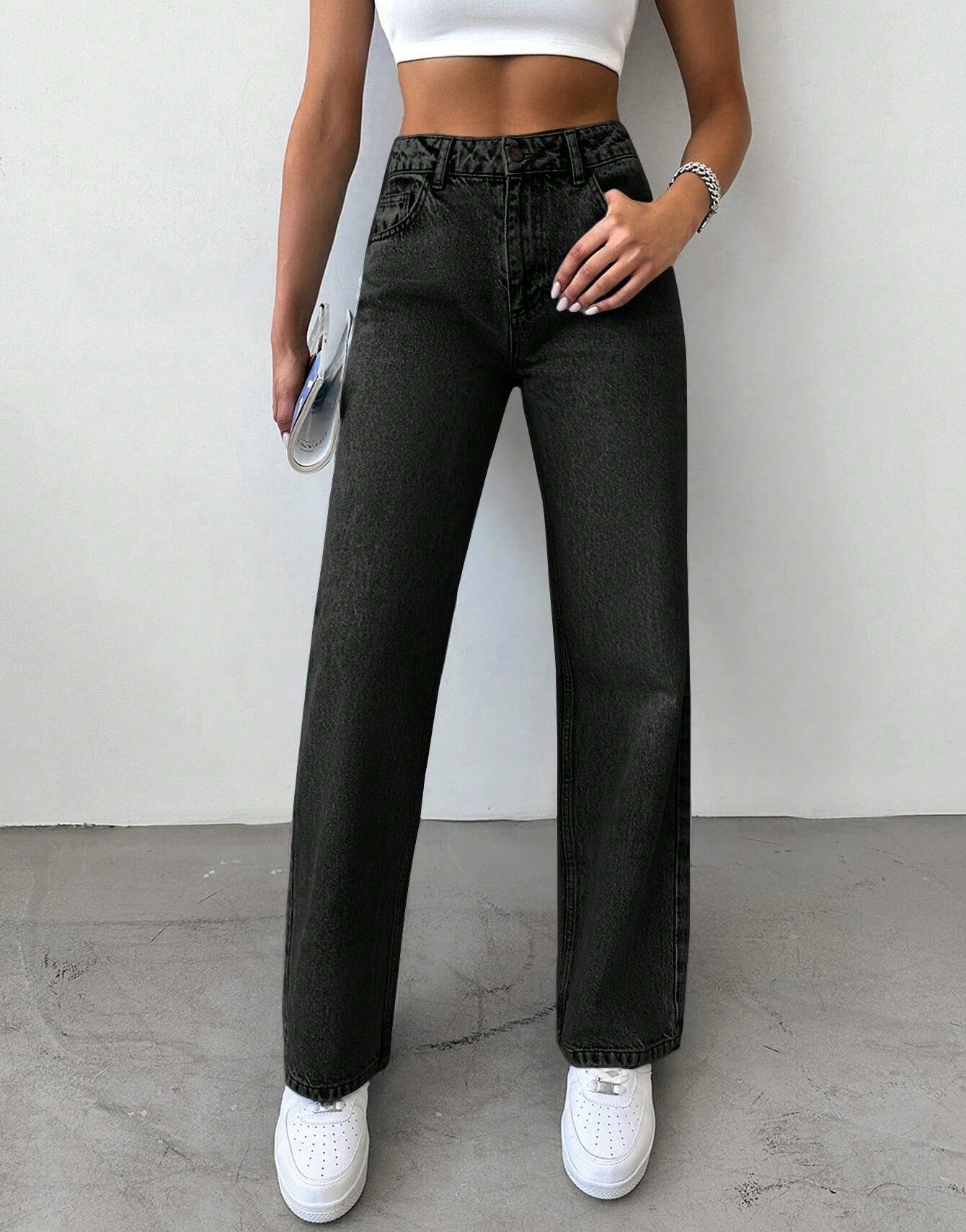 PROSTE SPODNIE JEANS WYSOKI STAN