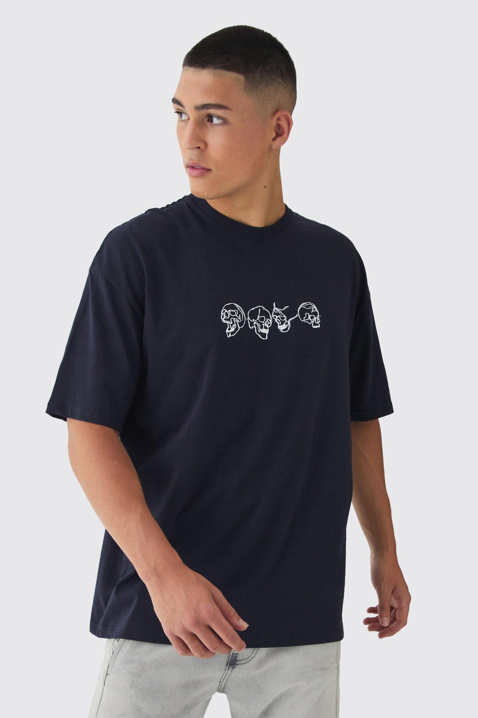 granatowy t-shirt nadruk